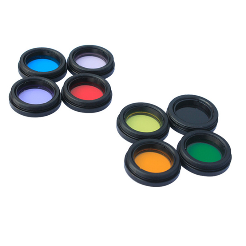 8PCS/Set 1.25 Inches 31.7mm Blue Green Red Yellow Orange Pink Purple Black Filter M28x0.6mm Microscope Filter Moon Filter Eyepiece