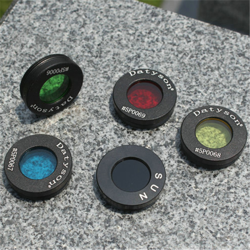 5PCS/Set 0.965 Inches 24.5mm with Black Red Yellow Green Blue Filter Astronomical Telescope Accessories Sun Filter Moon Filter Nebula Filter