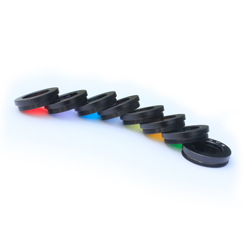 8PCS/Set 1.25 Inches 31.7mm Blue Green Red Yellow Orange Pink Purple Black Filter M28x0.6mm Microscope Filter Moon Filter Eyepiece