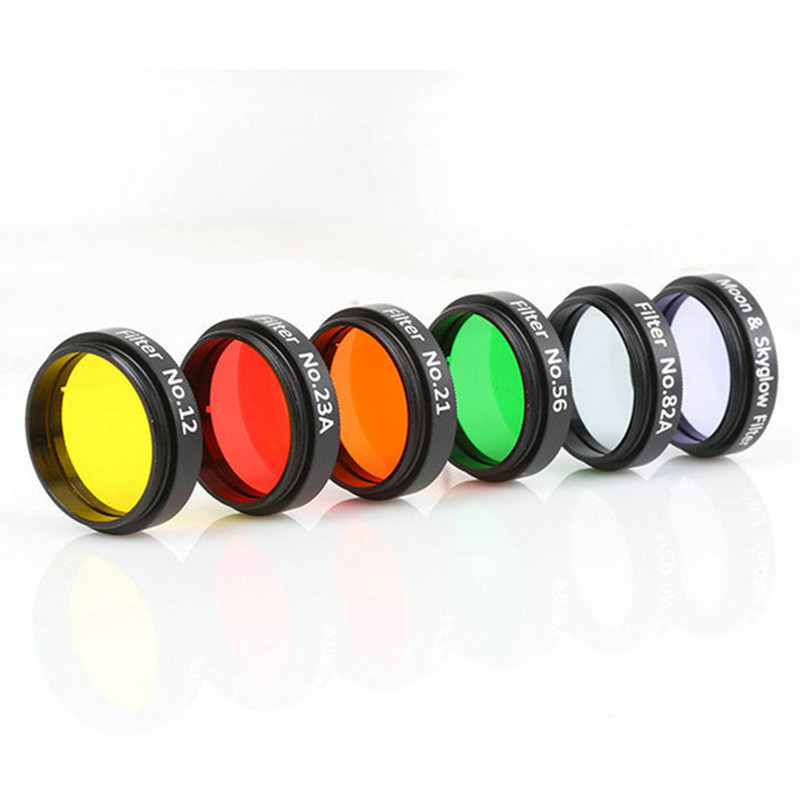 6PCS/Set Nebula Filter Moon 1.25 Inches 6 Colors Set Yellow Orange Red Green Blue Moon Nighthawk Day Series