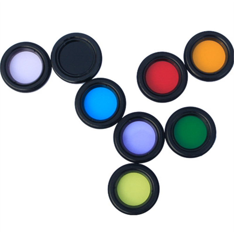 8PCS/Set 1.25 Inches 31.7mm Blue Green Red Yellow Orange Pink Purple Black Filter M28x0.6mm Microscope Filter Moon Filter Eyepiece