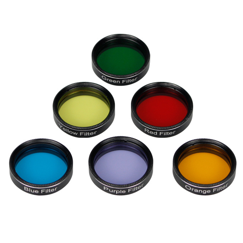 6PCS/Set Silver Fox Series 1.25 Inches Nebula Filter Green Blue Red Yellow Orange Purple 6-Color Combination Set