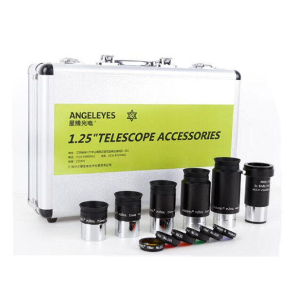 Angeleyes Astronomical Telescope Accessory Kit 7.5mm 15mm 25mm 32mm 40mm Plossl Eyepiece 3X Barlow Lens 7 Filters