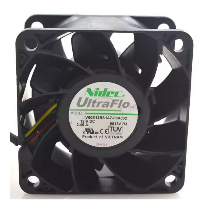 For Nidec V60E12BS1A7-09A032 DC 12V 2.45A 6cm 6038 60x60x38mm Double Ball Bearing Cooling Fan