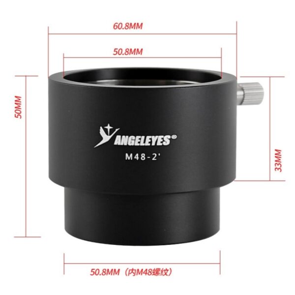 Angeleyes M48 to 2 Inches Eyepiece Sleeve 2 Inches Extension Tube Astronomical Accessory