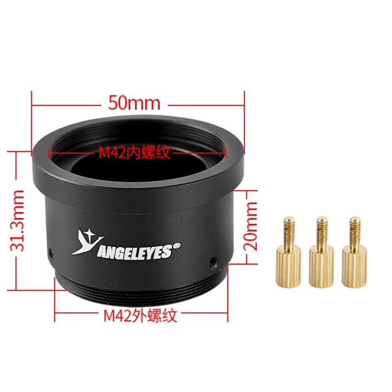 Angeleyes M42 Turned 1.25 Inches Three Screws Locking Center Photography Sleeve Bird Watching Telescope Astronomical Accessories