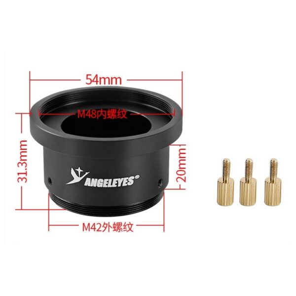 Angeleyes M48 Turned 1.25 Inches Three Screws Locking Center Photography Sleeve Bird Watching Telescope Astronomical Accessories