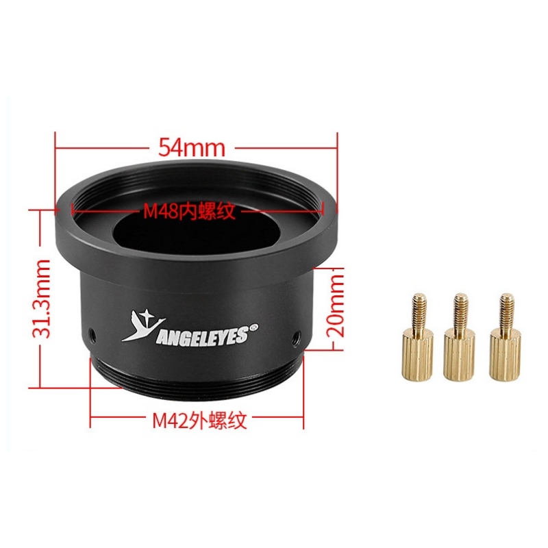 Angeleyes M48 Turned 1.25 Inches Three Screws Locking Center Photography Sleeve Bird Watching Telescope Astronomical Accessories