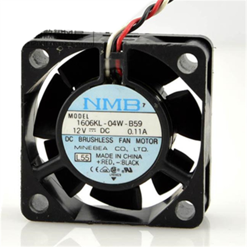 NMB 1606KL-04W-B59 DC 12V 0.11A 4cm 4015 40x40x15mm 3 Wires Double Ball Bearing Cooling Fan