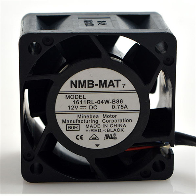 NMB-MAT 1611RL-04W-B86 DC 12V 0.75A 9800RPM 4cm 4028 40x40x28mm Double Ball Bearing Cooling Fan