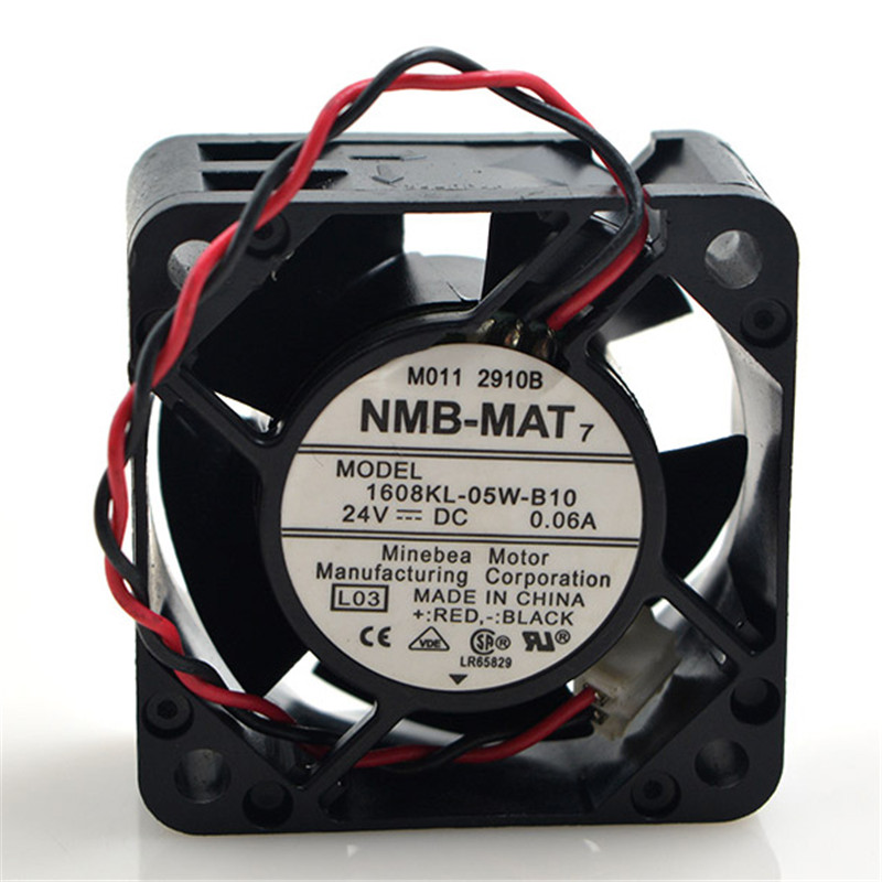 NMB-MAT 1608KL-05W-B10 DC 24V 0.06A 4cm 4020 40x40x20mm 2 Wires Double Ball Bearing Cooling Fan