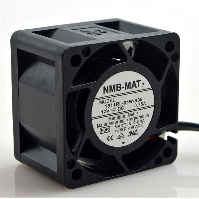 NMB-MAT 1611RL-04W-B86 DC 12V 0.75A 9800RPM 4cm 4028 40x40x28mm Double Ball Bearing Cooling Fan