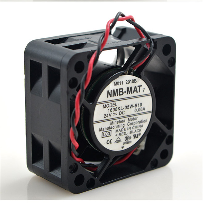 NMB-MAT 1608KL-05W-B10 DC 24V 0.06A 4cm 4020 40x40x20mm 2 Wires Double Ball Bearing Cooling Fan