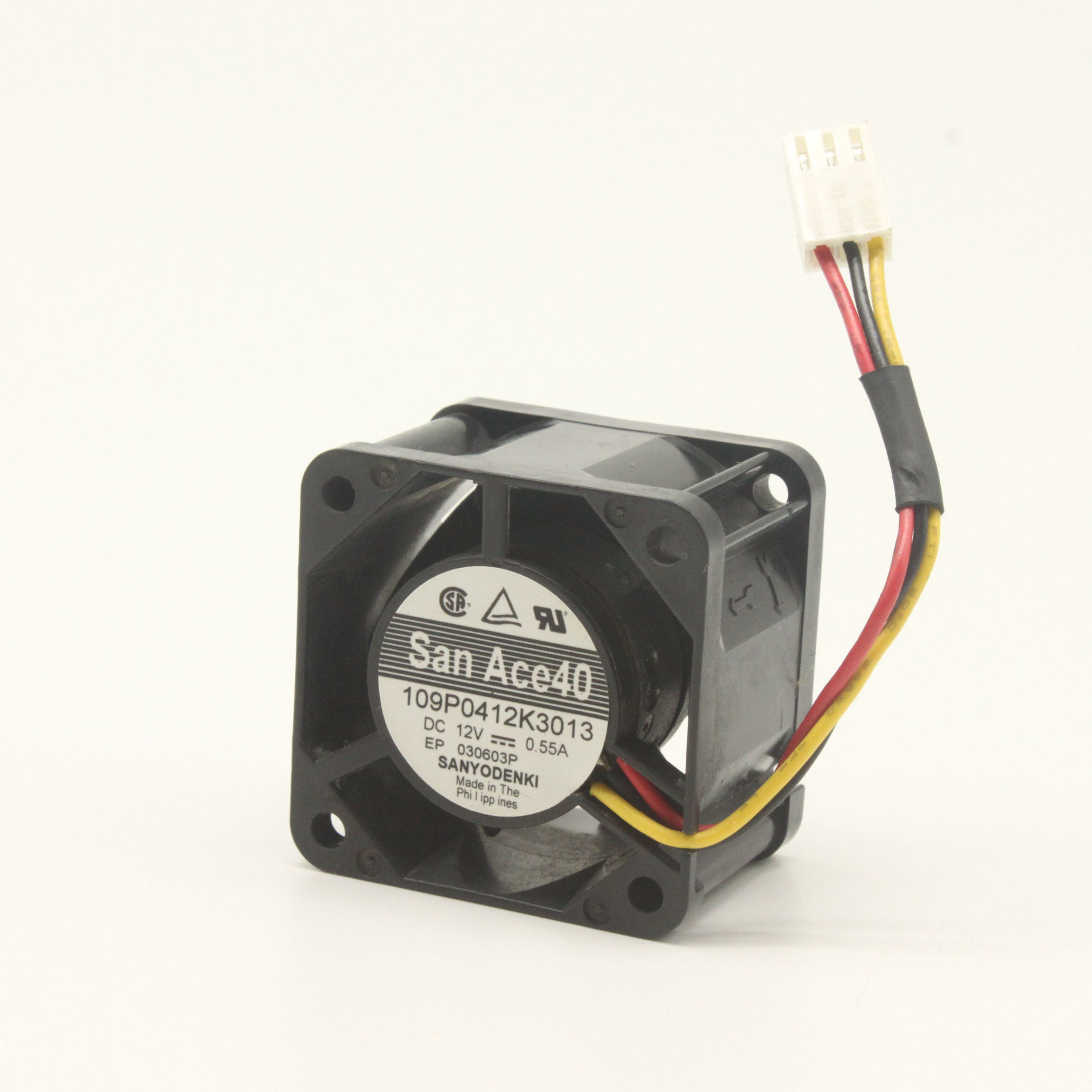 Sanyo San Ace 40 109P0412K3013 DC 12V 0.55A 3 Wires 4cm 4028 40x40x28mm 6W Double Ball Bearing Cooling Fan