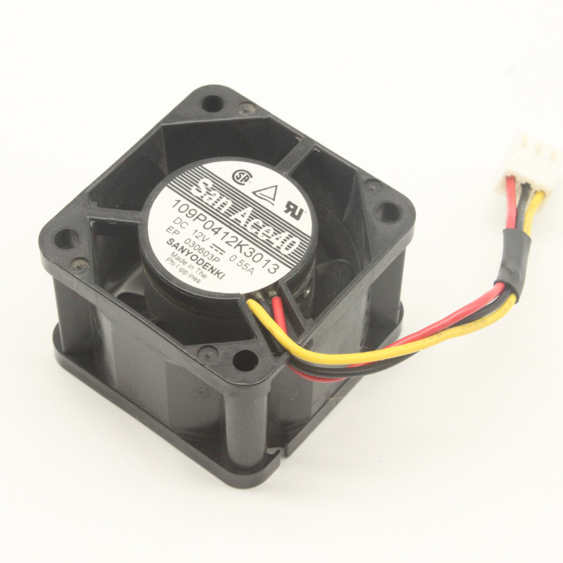 Sanyo San Ace 40 109P0412K3013 DC 12V 0.55A 3 Wires 4cm 4028 40x40x28mm 6W Double Ball Bearing Cooling Fan