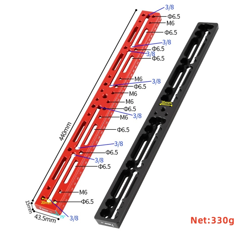 Angeleyes 440mm 43.5x440mm 75 Degree Narrow Gauge Dovetail with Scale Astronomical Telescope Guide Rail Star Accessories