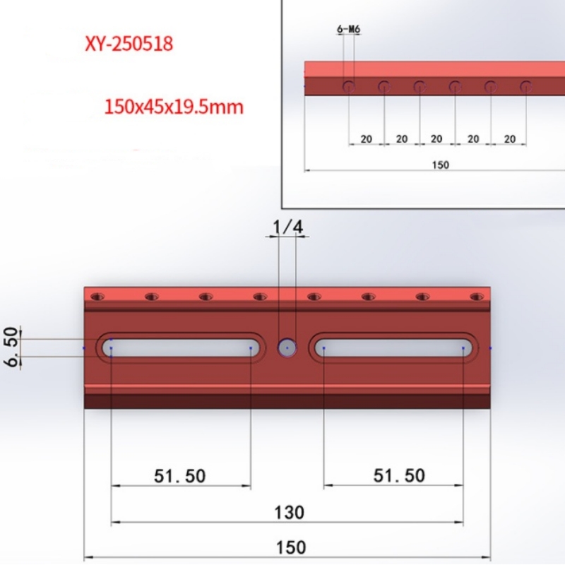 Angeleyes 150mm 150x6.5mm 60 Degrees Multifunctional Expansion Board Dovetail Solot Star Searching Guiding Base Dovetail Plate